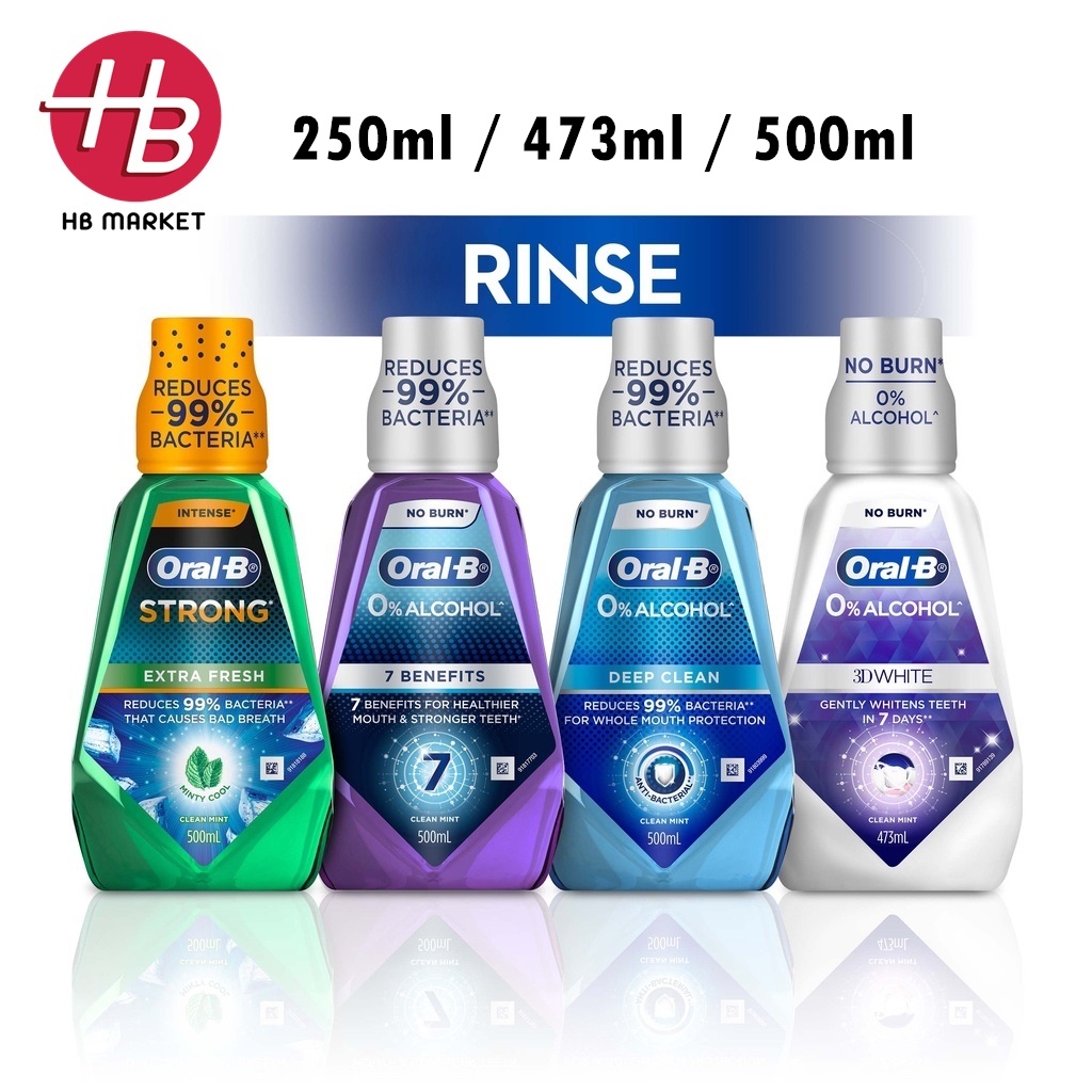 OralB Mouthwash 3D White 473ml Exp 02/2025 0 Alcohol No Burn