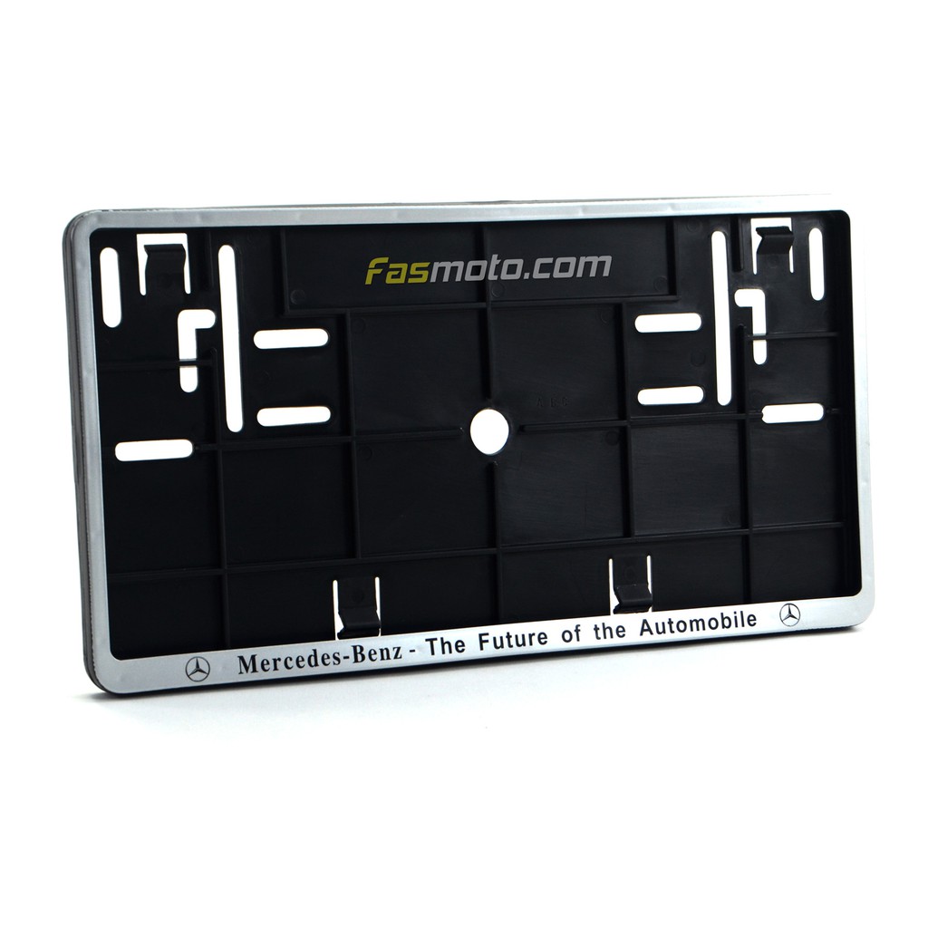 thumbnail image 2 of 3D Mercedes Benz Stainless Steel Front License Plate Frame Combo – Embossed Logo, No Warranty 2 of 6