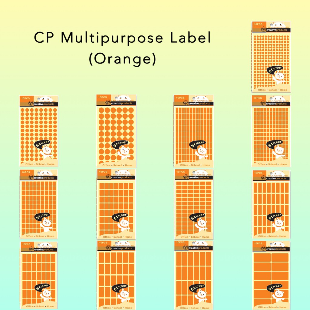 【CP Stationery】Multipurpose Label Sticker SCLS-OR (Orange) | Shopee ...