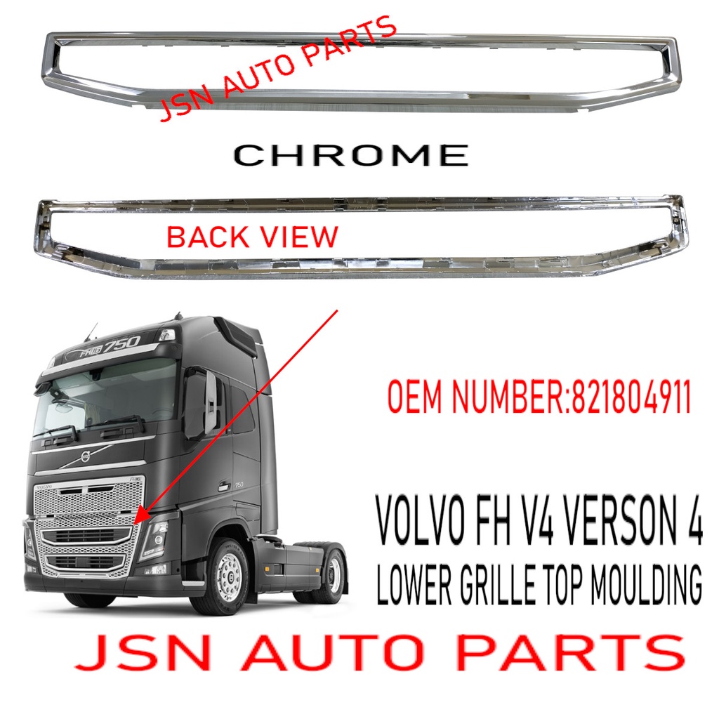 J121S14 LOWER GRILLE TOP GRILLE MOULDING CHROME VOLVO FH V4 82180491 ...