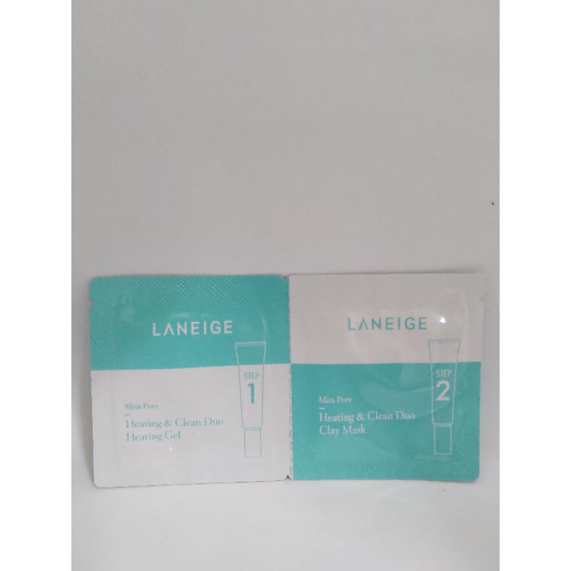 Laneige 2ml Mini Pore Step 1 Heating & Clean Duo Heating Gel Step 2