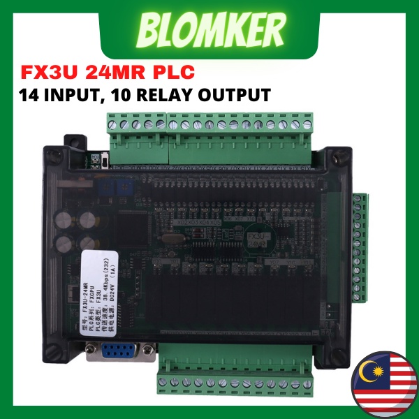 LE3U FX3U 24MR 24MT 6AD 2DA RS485 RTC 14 Input 10 Relay Output 6 Analog ...