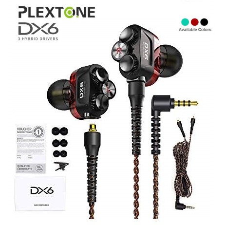 FREE POUCH] Plextone DX6 Hybrid Drivers Detach Earphone Gaming