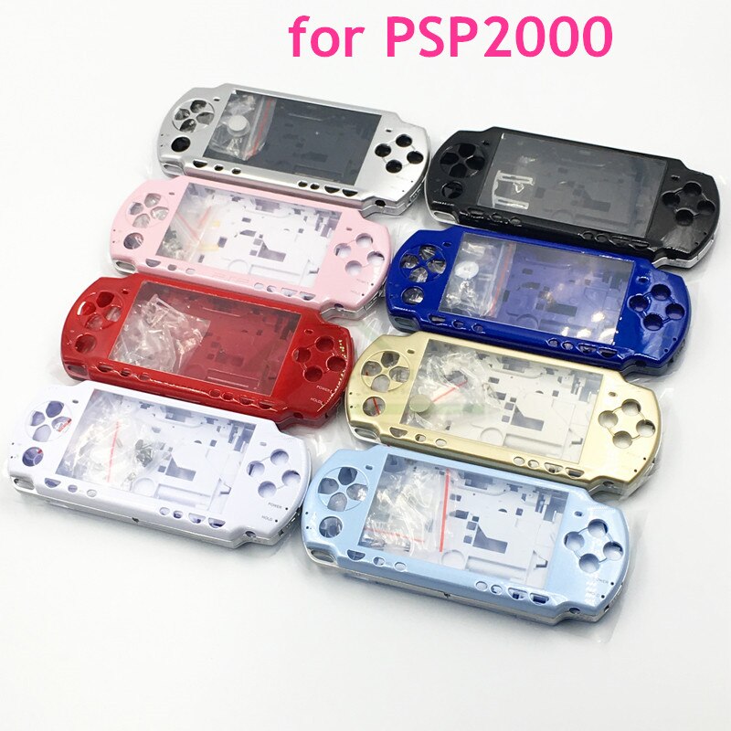 Replacement Full Housing Shell For PSP 2000 Console - White Case With Buttons & Screws Set