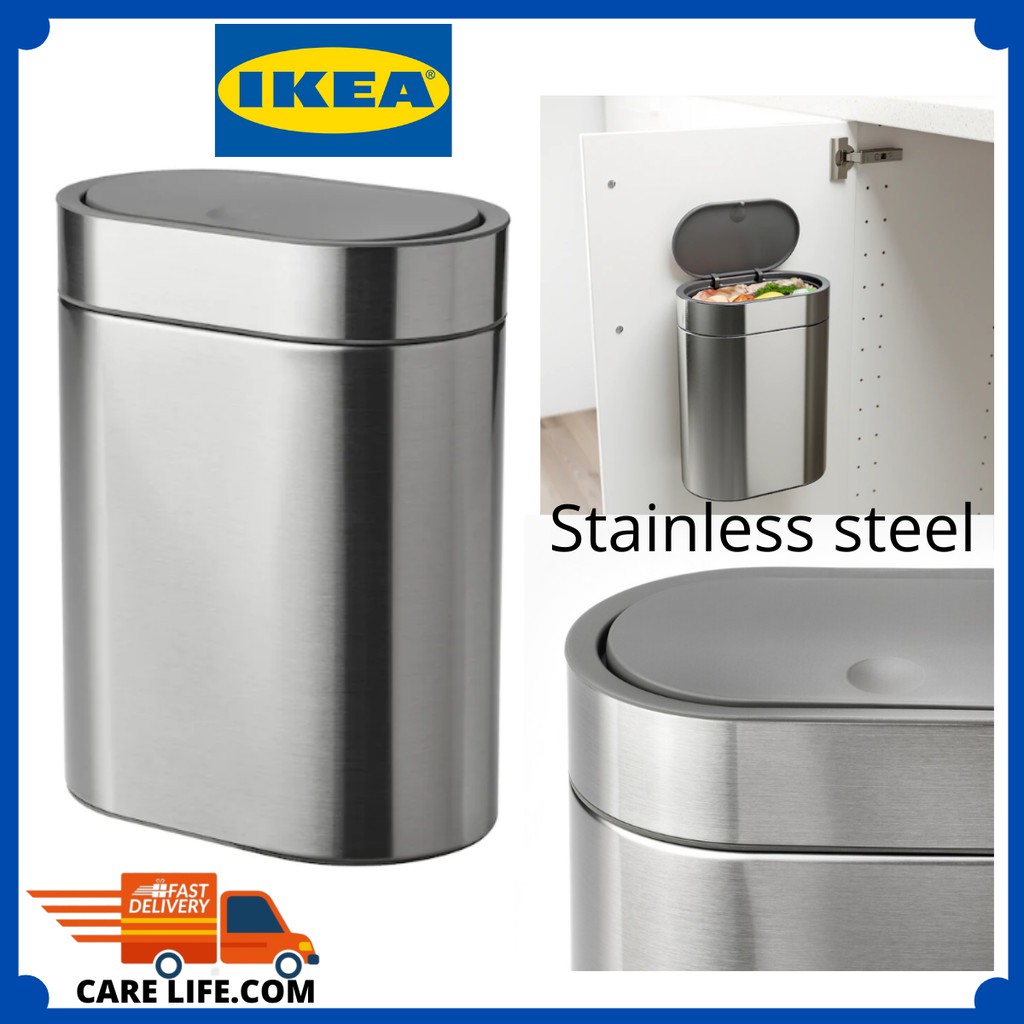 (BR0GRUND) QUALITY stainless steel/dustbin/Touch top bin/4 l /rubbish