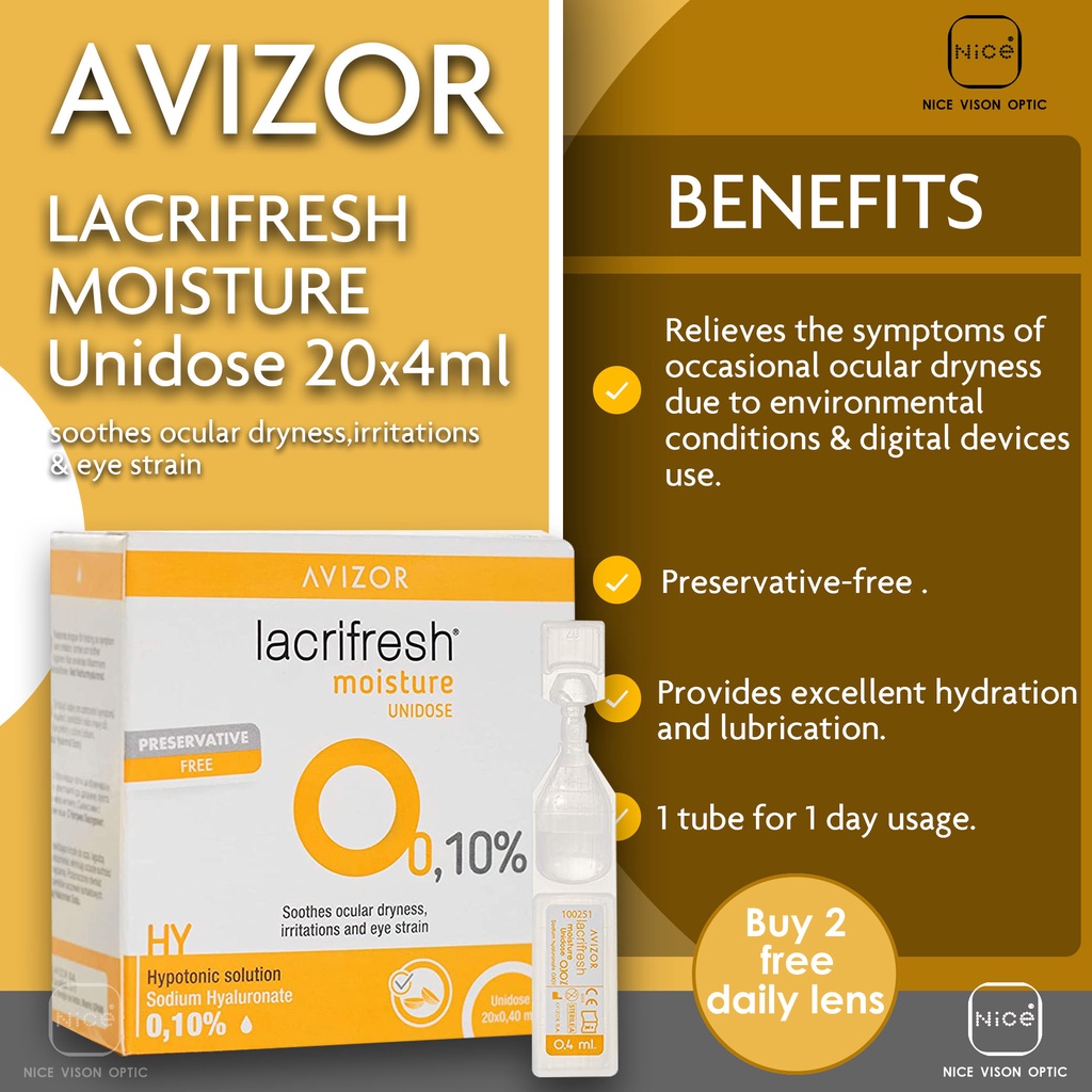 Avizor Lacrifresh Moisture drops single dose 20 x 0.40ml eye drop