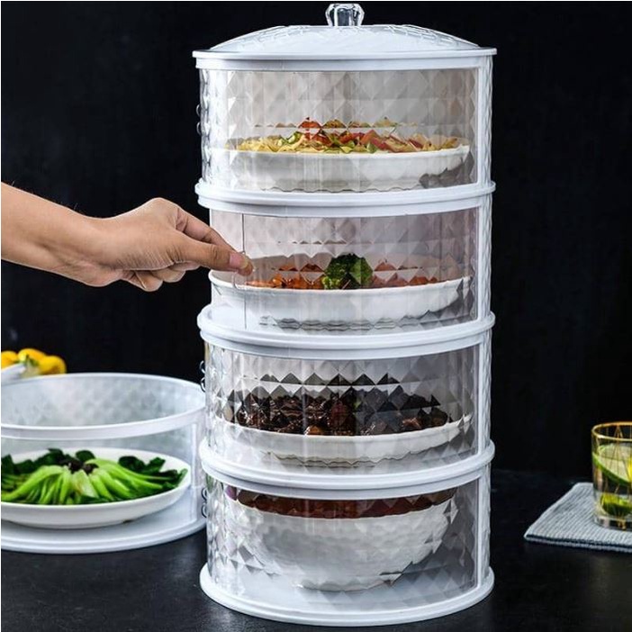 NEW Diamond Design!! Stackable Food Cover Tudung Saji Viral 4 Tingkat ...