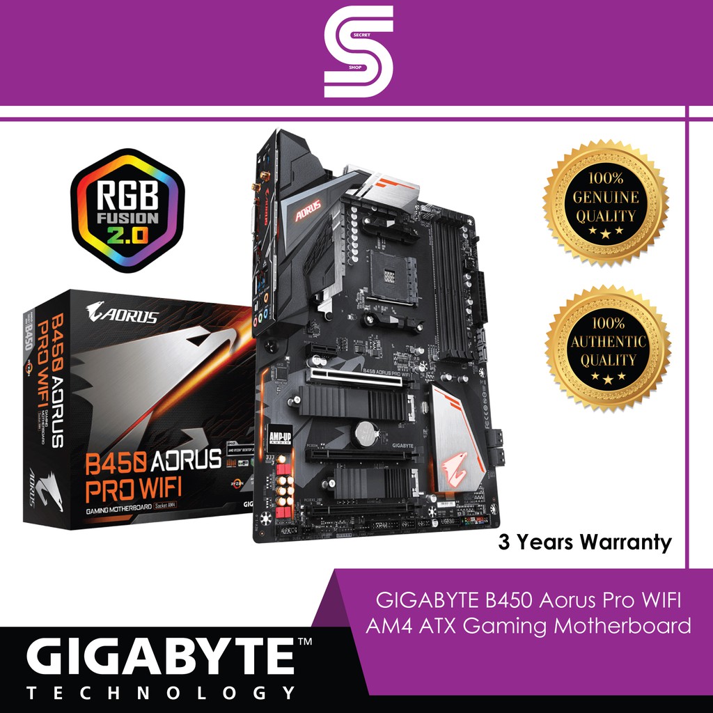 GIGABYTE B450 Aorus Pro WIFI - AM4 ATX Gaming Motherboard | Shopee Malaysia