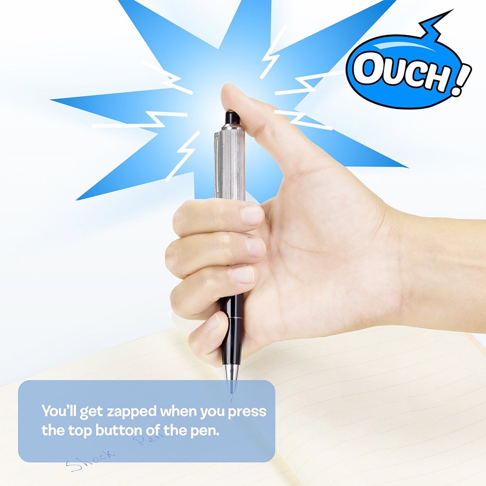 Electric Shock Pen Prank Shocking Pen Writable Ball Point Pen Joke ...