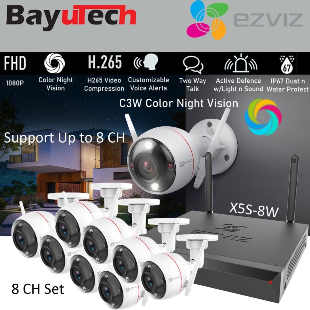 EZVIZ X5S-8W - NVR 8Ch - Registratore di rete Wireless fino a 8 IP da 5 MP EZVIZ X5S-8W - NVR 8Ch - Registratore di rete Wireless fino a 8 IP da 5 MP