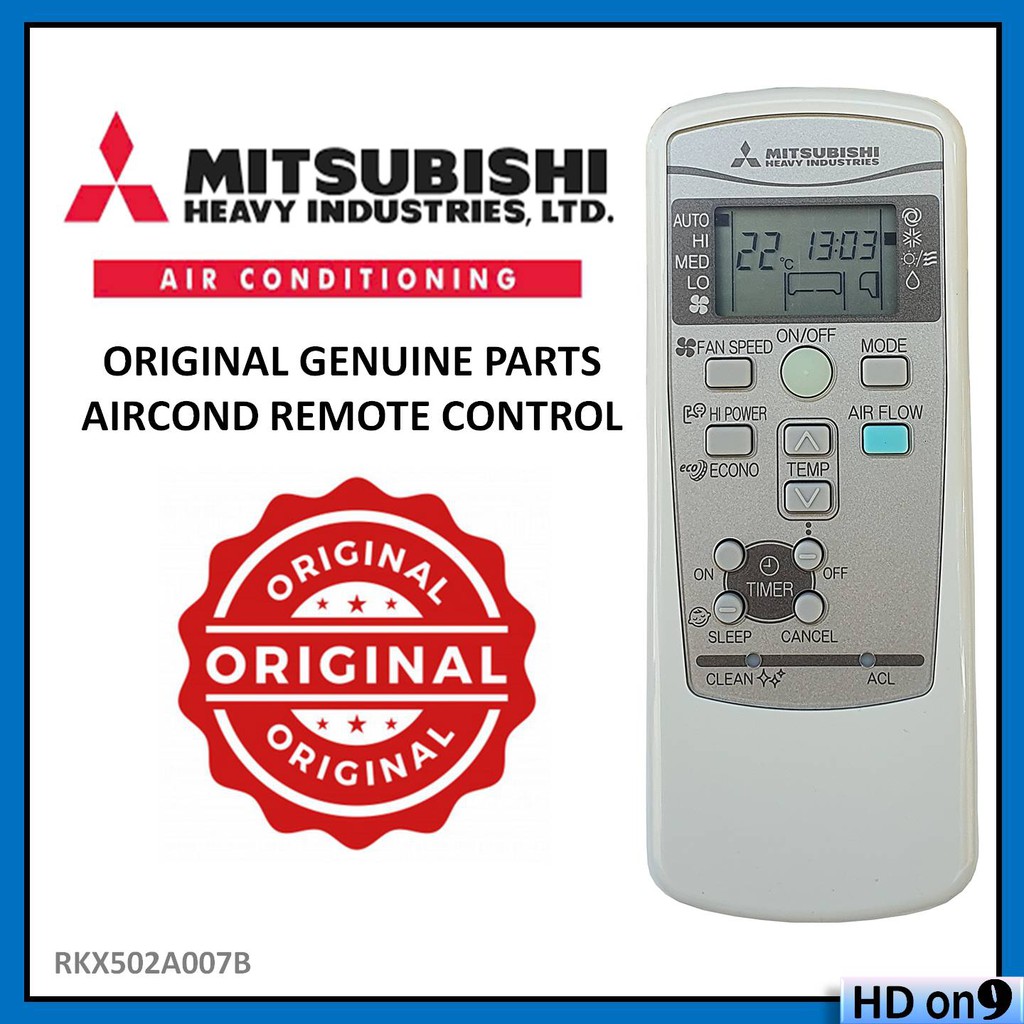 ORIGINAL MITSUBISHI HEAVY INDUSTRIES AIR CONDITIONER REMOTE CONTROL (RKX502A007B) Shopee Malaysia