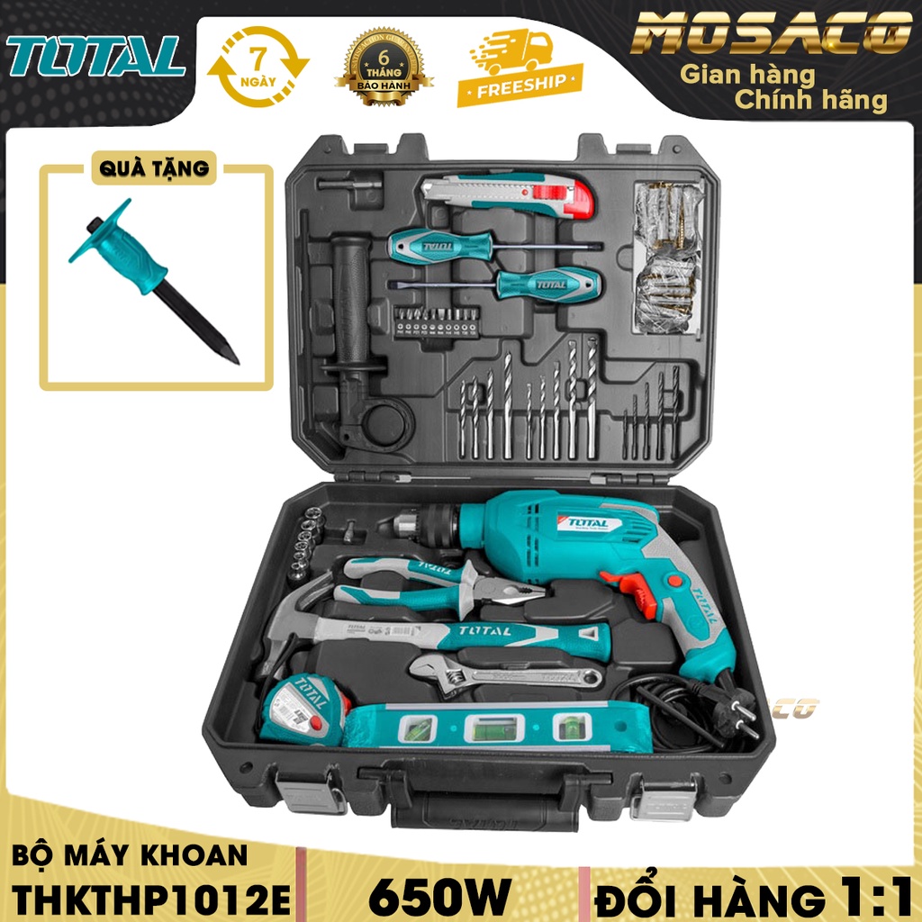 Hammer Drill Set 101 Piece 650W TOTAL Thkhp1012E With Reverse Switch