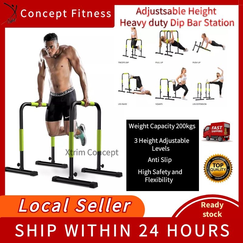 Dip Bar Dip Stand Station Heavy Duty Ultimate Body Press Bar