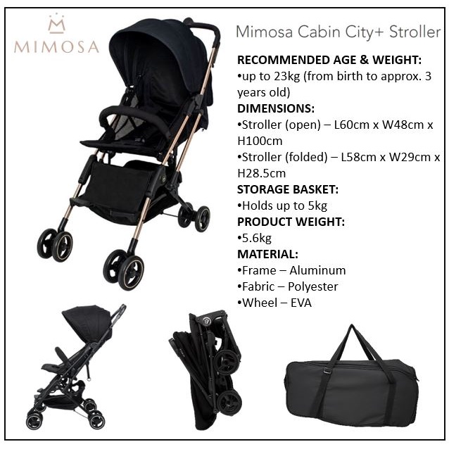 Stroller Tablemate Mimosa Cabin City Stroller Recline Mimosa Cabin