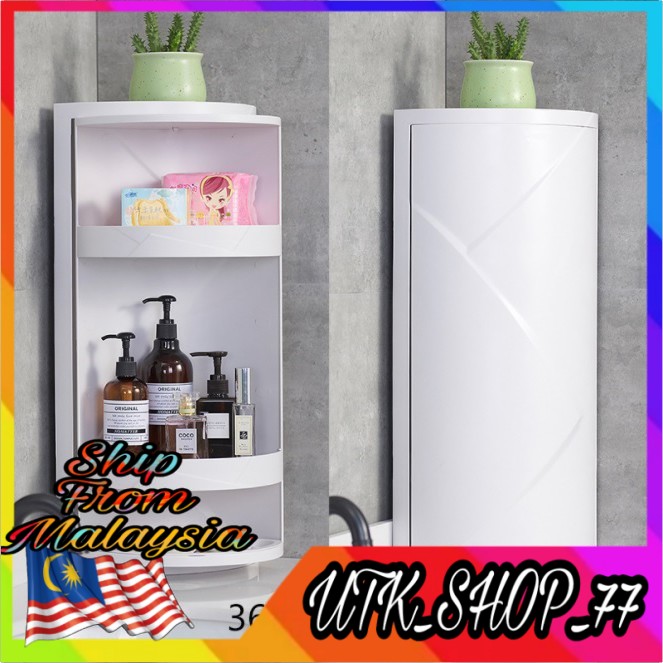 360 Rotating Bathroom Corner Wall Storage Shelf (Large 22x22x60) 0122