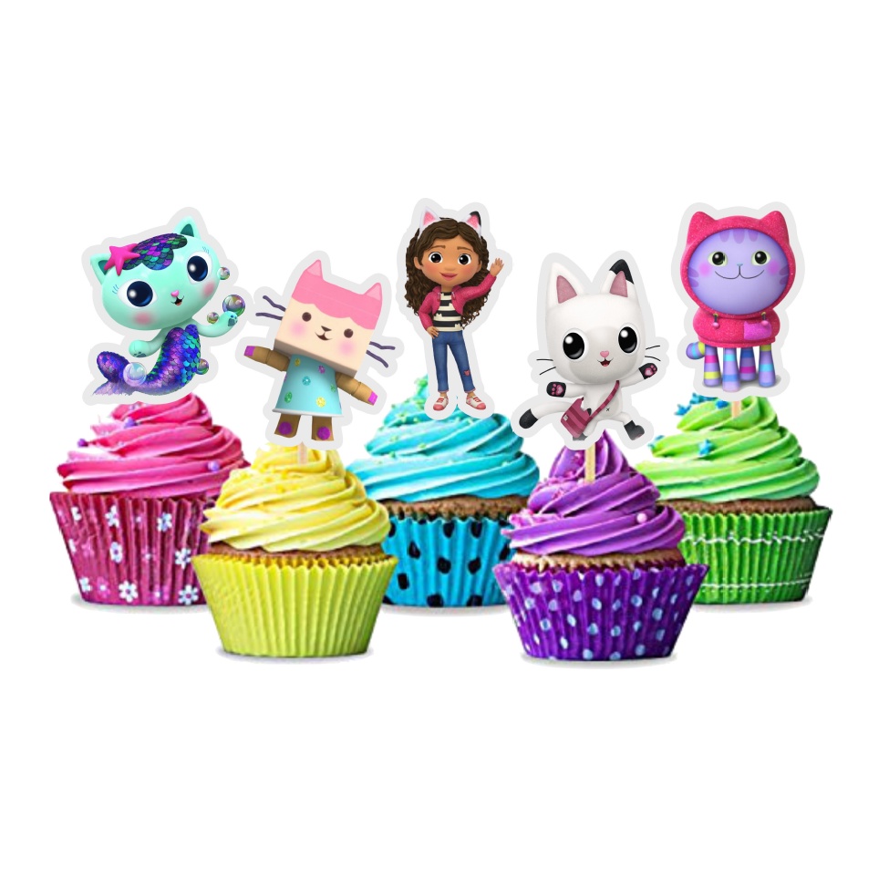 25pcs Gabby's Dollhouse Cupcake Topper 