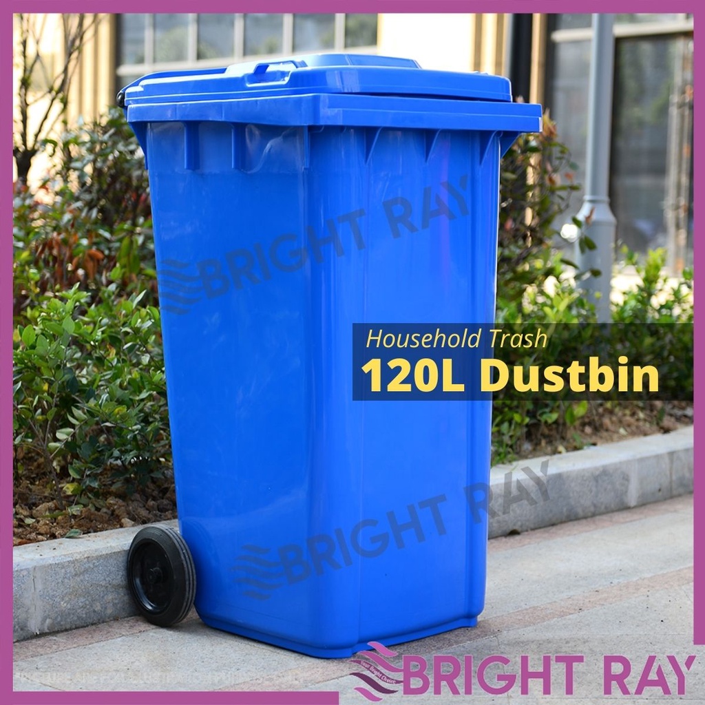 120L Dustbin Trash Trolley Kitchen Food Waste Composting Plastic Bin ...