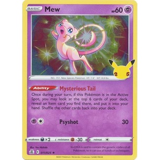 PTCG Pokemon Cards / 25th Anniversary - Celebrations / Mew - 11/25 - Holo  Rare | Shopee Malaysia