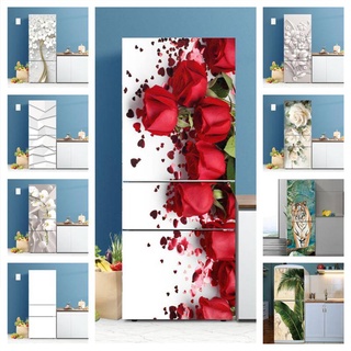 Two-door Fridge Sticker Self Adhesive Kitchen Wallpaper Vinyl Refrigerator  Cover