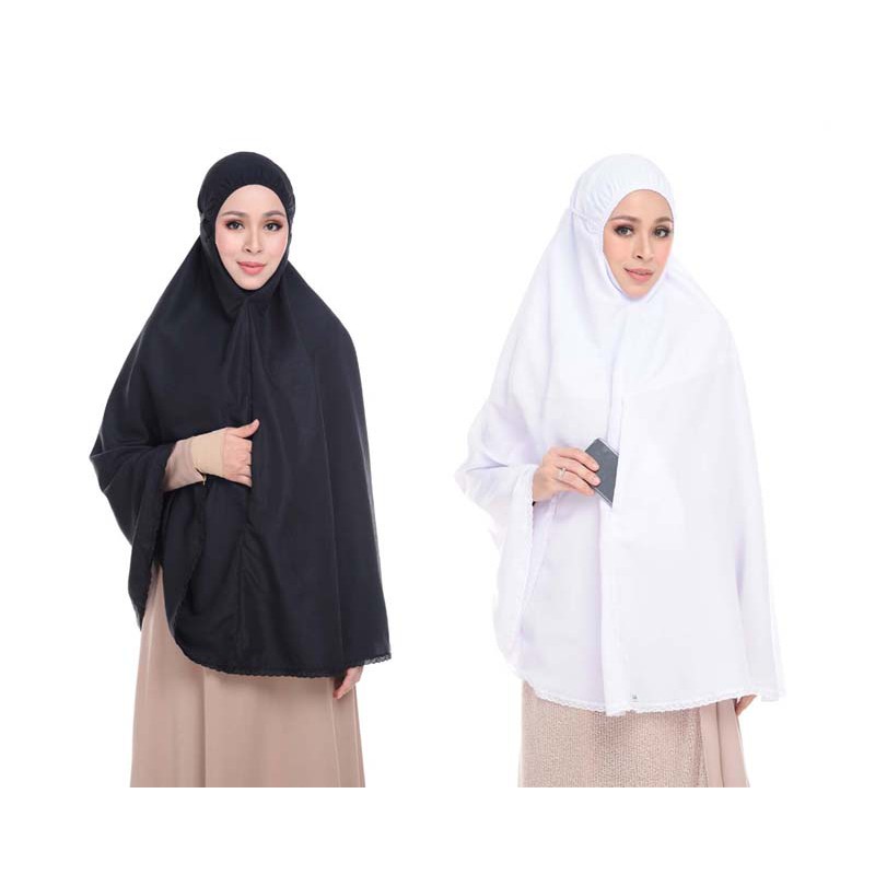 Najjah Combo Black&White Mini Telekung Poket Basic Lace | Shopee Malaysia