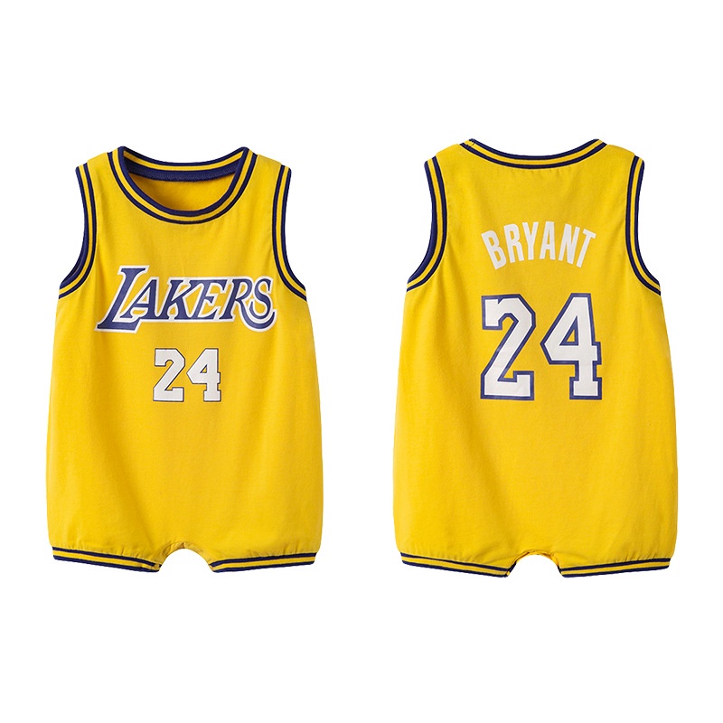 Basketball Them Romper Baby Boy Lakers No.6 Jersey Baby Romper for Boys