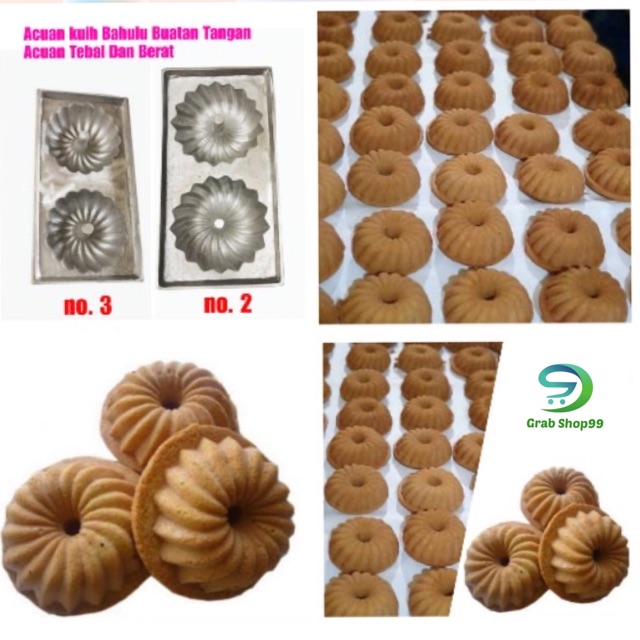 Acuan Kuih Bahulu/Jelly mould /Bahulu mould Aluminium ( putar/pusing ...