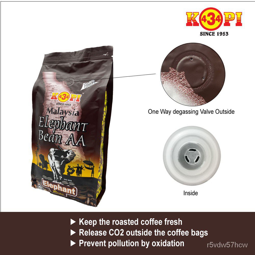 Muar kopi 434 100 Elephant bean 500gm pure Liberica EXP06/2022