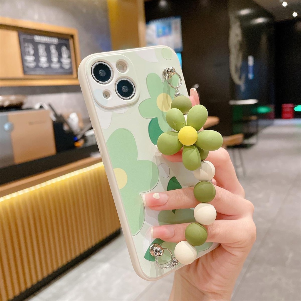 Oppo A17 A17k A98 5G printed flower camera protect flower chain case ...