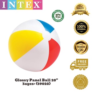Lot of 2) Intex 20 Glossy Panel Inflatable Beach Ball White Blue Red  Yellow