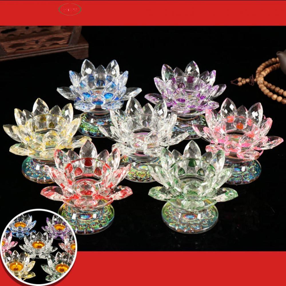 Crystal Glass Lotus Flower Candle Holder /candlestick Table/Room Decor