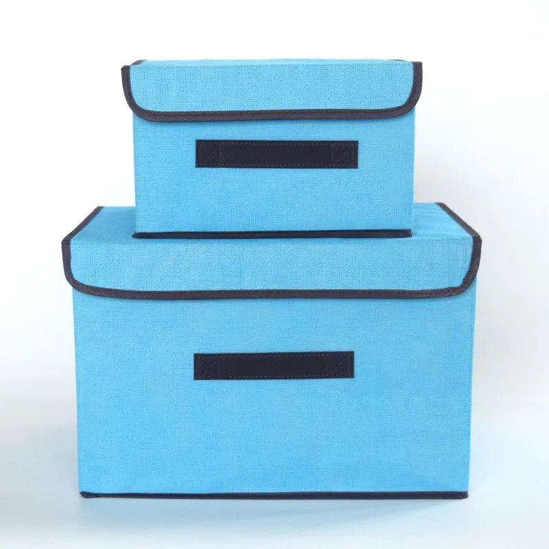 《Mega Deal》2 In 1 Korean Storage Box Foldable Linen Cloth Storage Box ...