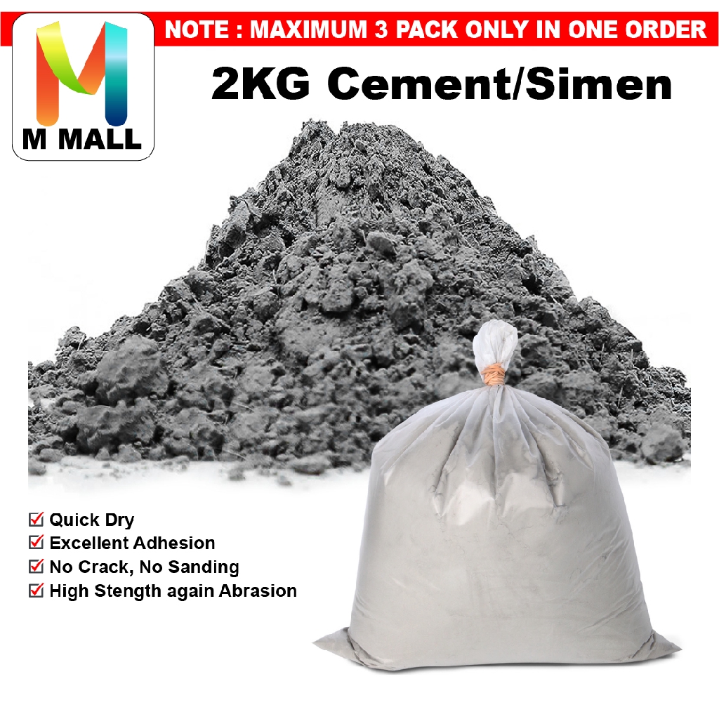 M MALL 2KG Grey Cement / Simen Biasa for Concrete Wall Touch Up DIY ...