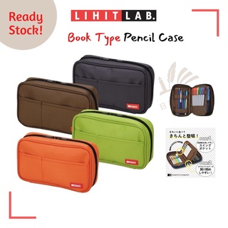 Lihit Lab. A-7661 Smart Fit Bright Label Double Pen Case Big-size