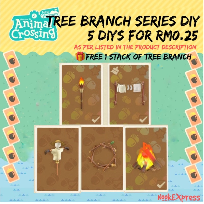 Animal Crossing [SET] Tree Branch Series DIY (5) 🎁Free Tree Branch