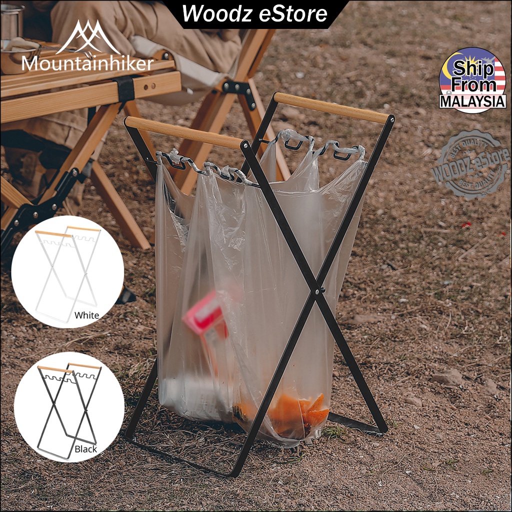 [Woodz] MOUNTAINHIKER Camping Foldable Trash Holder Rack Dustbin ...