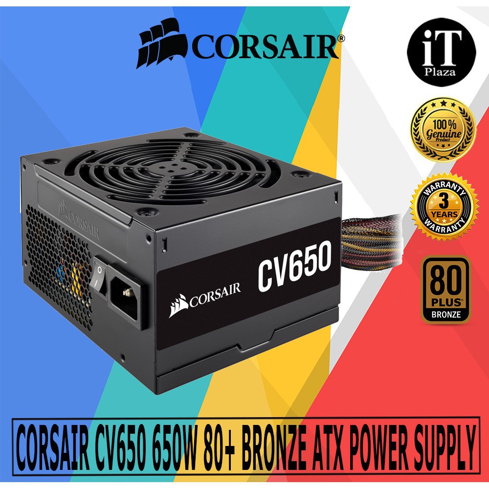 CORSAIR CV650 650W 80 PLUS BRONZE ATX POWER SUPPLY (CP-9020236-UK ...