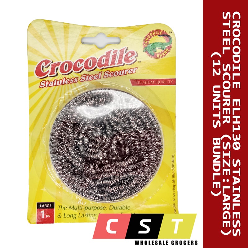 Crocodile 30g Stainless Steel Scourer (Size: Large)(12pcs) | Shopee ...