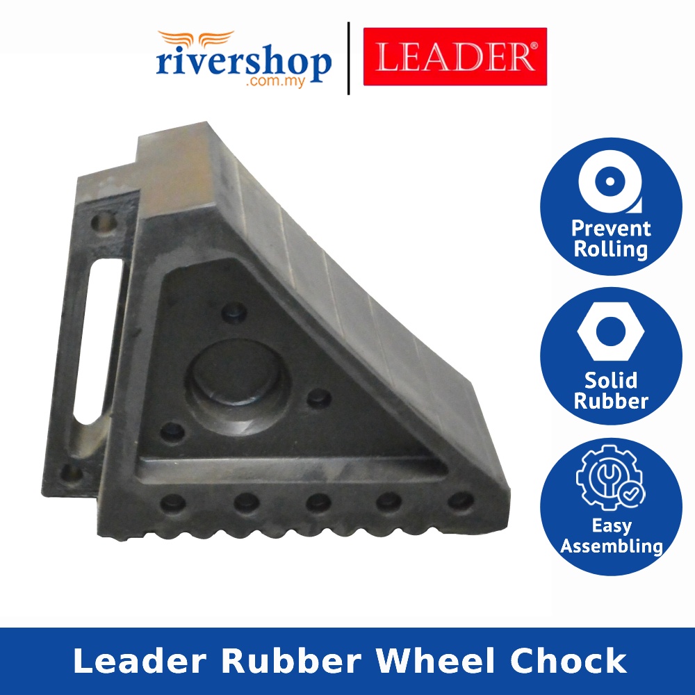 LEADER Rubber Wheel Chock / Safety Vehicle Rubber Stopper Wheel Chock
