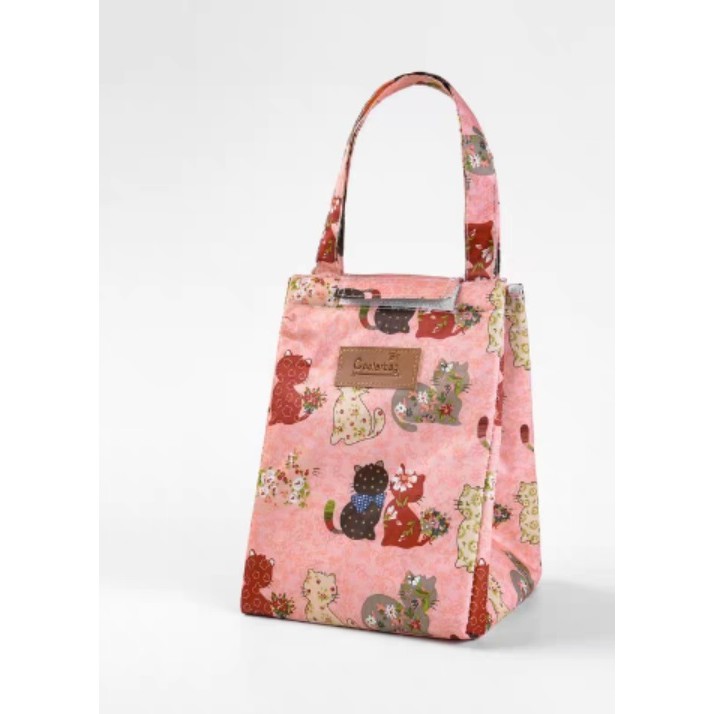 (Ready Stock) Waterproof Reusable Printed Lunch Bag Insulated Lunch Box