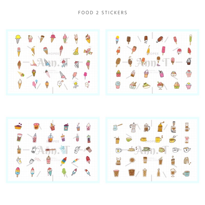 GoodNotes / PNG Ann T. Food 2 Digital Stickers Book for Journal ...