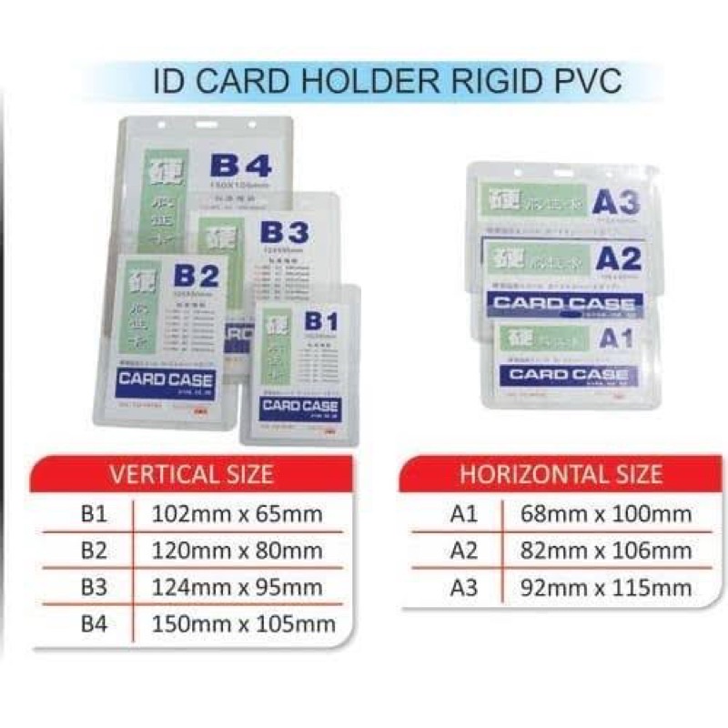 Clear Plastic Id Card Case Contents 20pcs A1 A2 A3 B1 B2 B5 B3 B4 Full ...