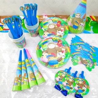 SpongeBob Birthday Party Decorations Tableware Set Cup Horn Flag