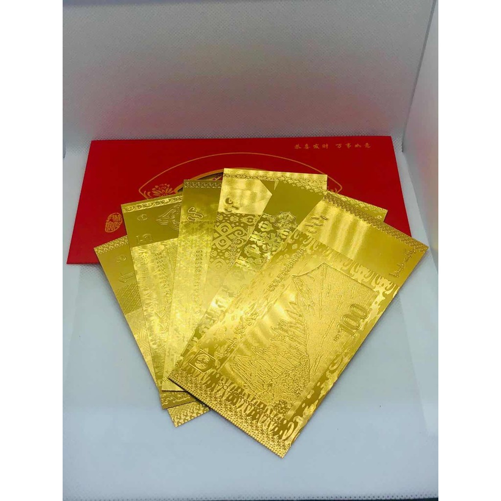 GOLD PLATED MONEY GOLD NOTES HARI RAYA CHINESE NEW YEAR | Shopee Malaysia