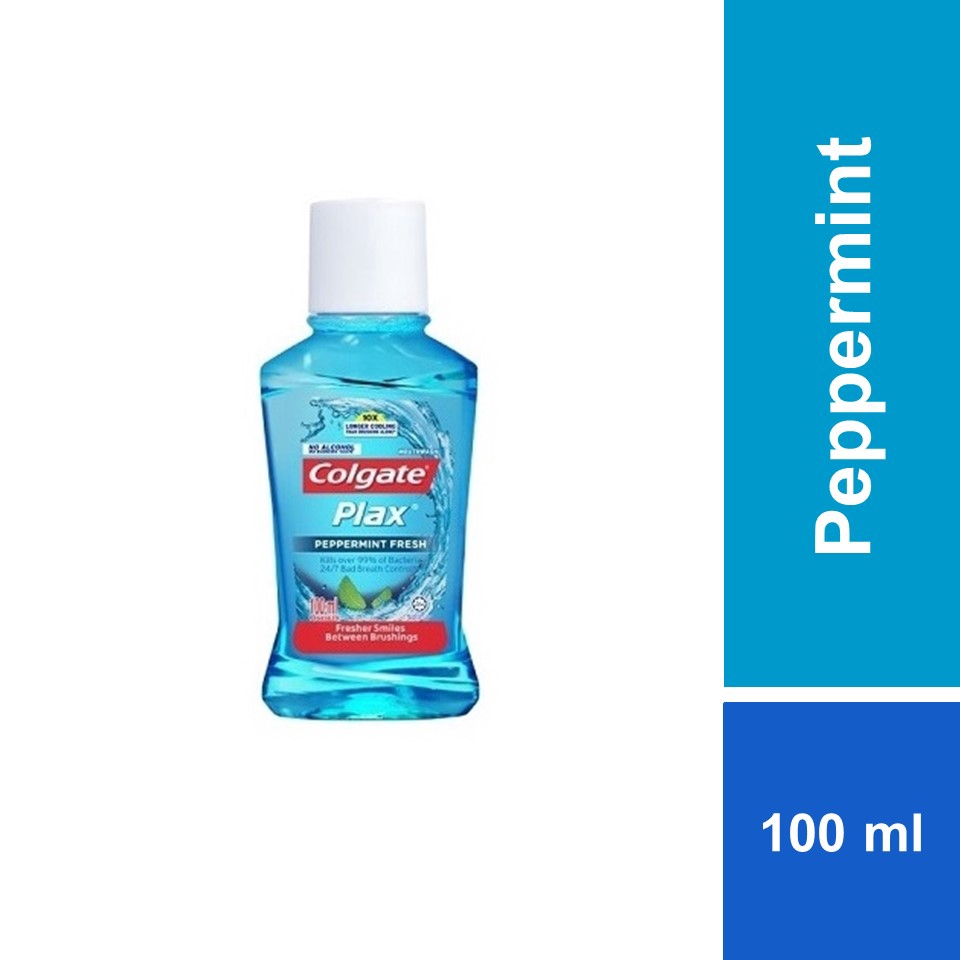 Colgate Plax Peppermint Mouthwash 100ml [Travel Sample Trial] Shopee