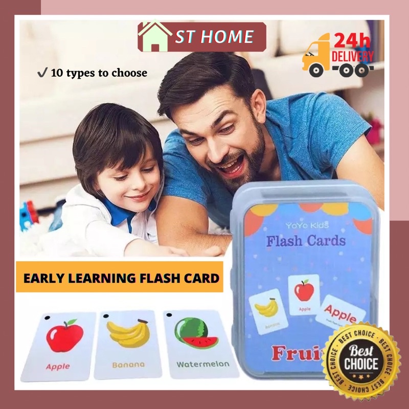 Baby Kids Early Learning Flash Card Educational Toys Children Preschool ...