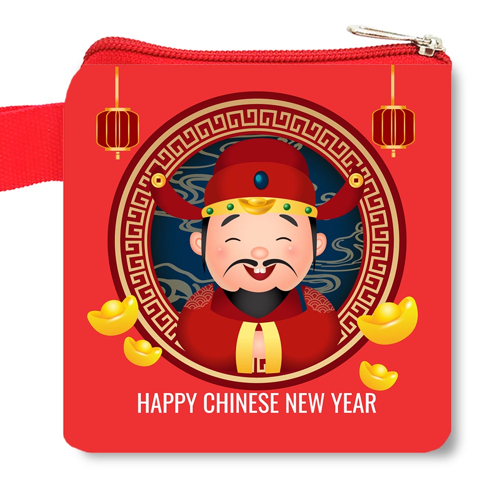 MERAH Chinese New Year Wallet God Red Money Pouch Angpao New Year Happy