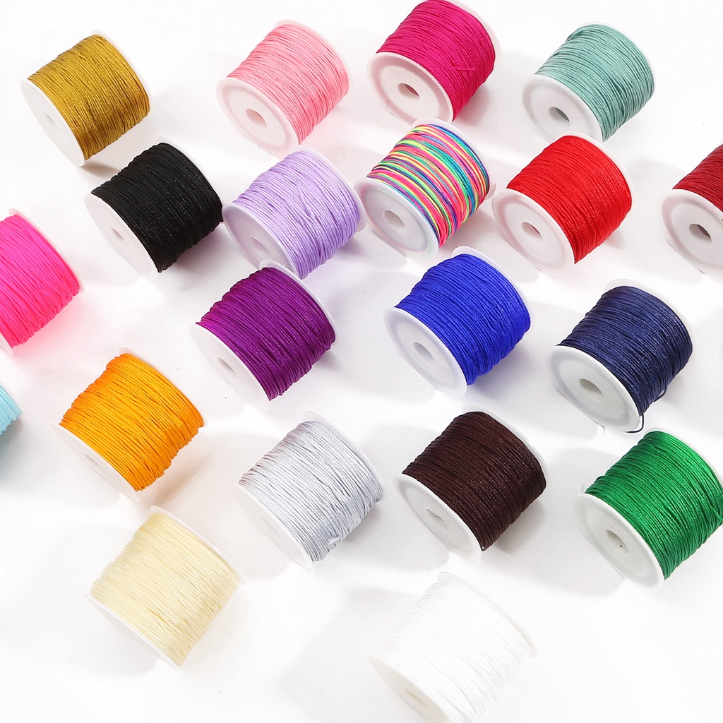 50meter 24colors Nylon Cord Thread Chinese Knot Macrame Cord Bracelet ...