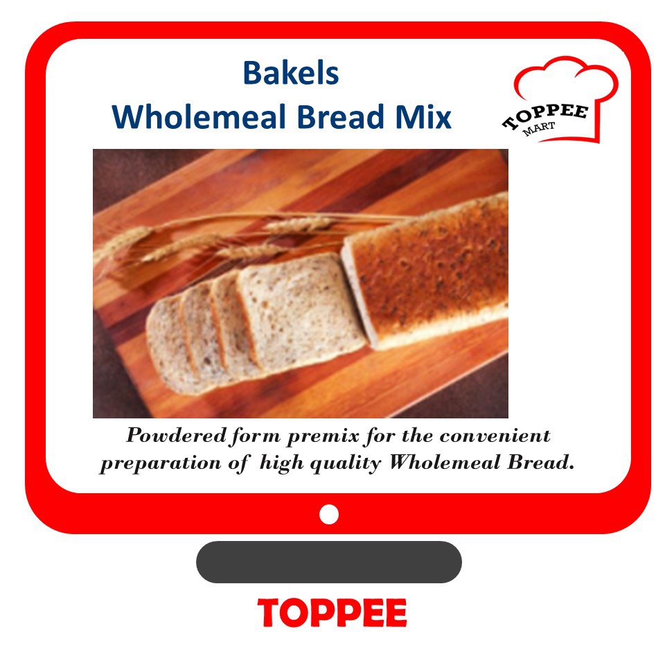 Bakels Wholemeal Bread Mix 500g (Tepung Segera Roti Wholemeal) Healthy