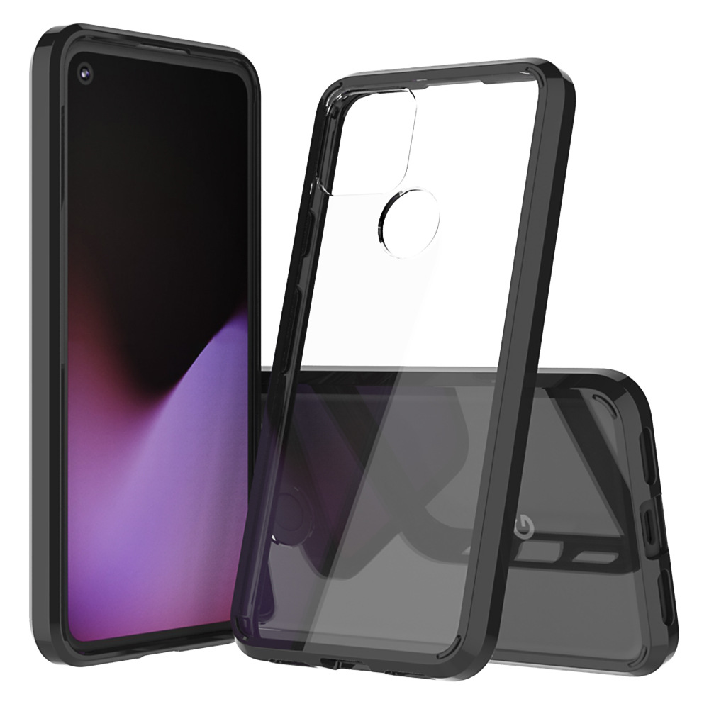 For Google Pixel 5 Case Acrylic Anti-knock Silicone Frame Transparent ...