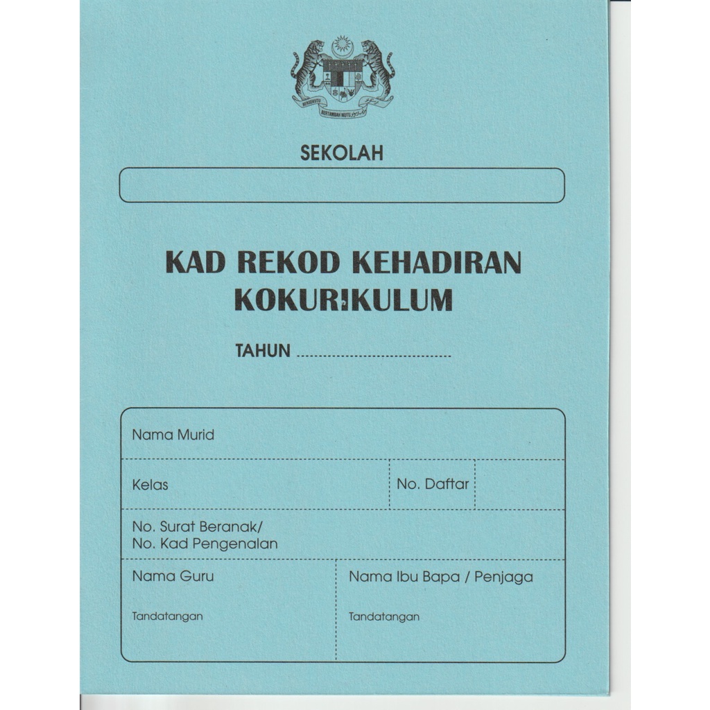 KAD REKOD KEHADIRAN KOKURIKULUM (K811-A) | Shopee Malaysia